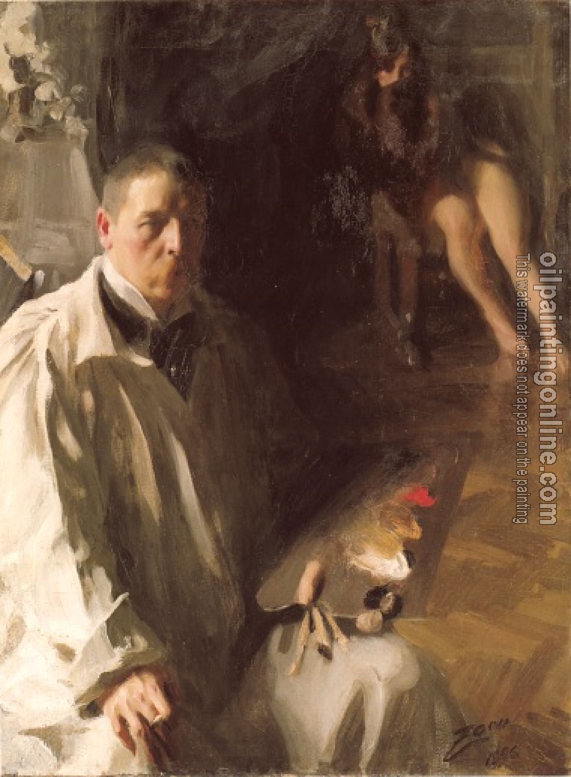 Zorn, Anders - Self-Portrait with a model